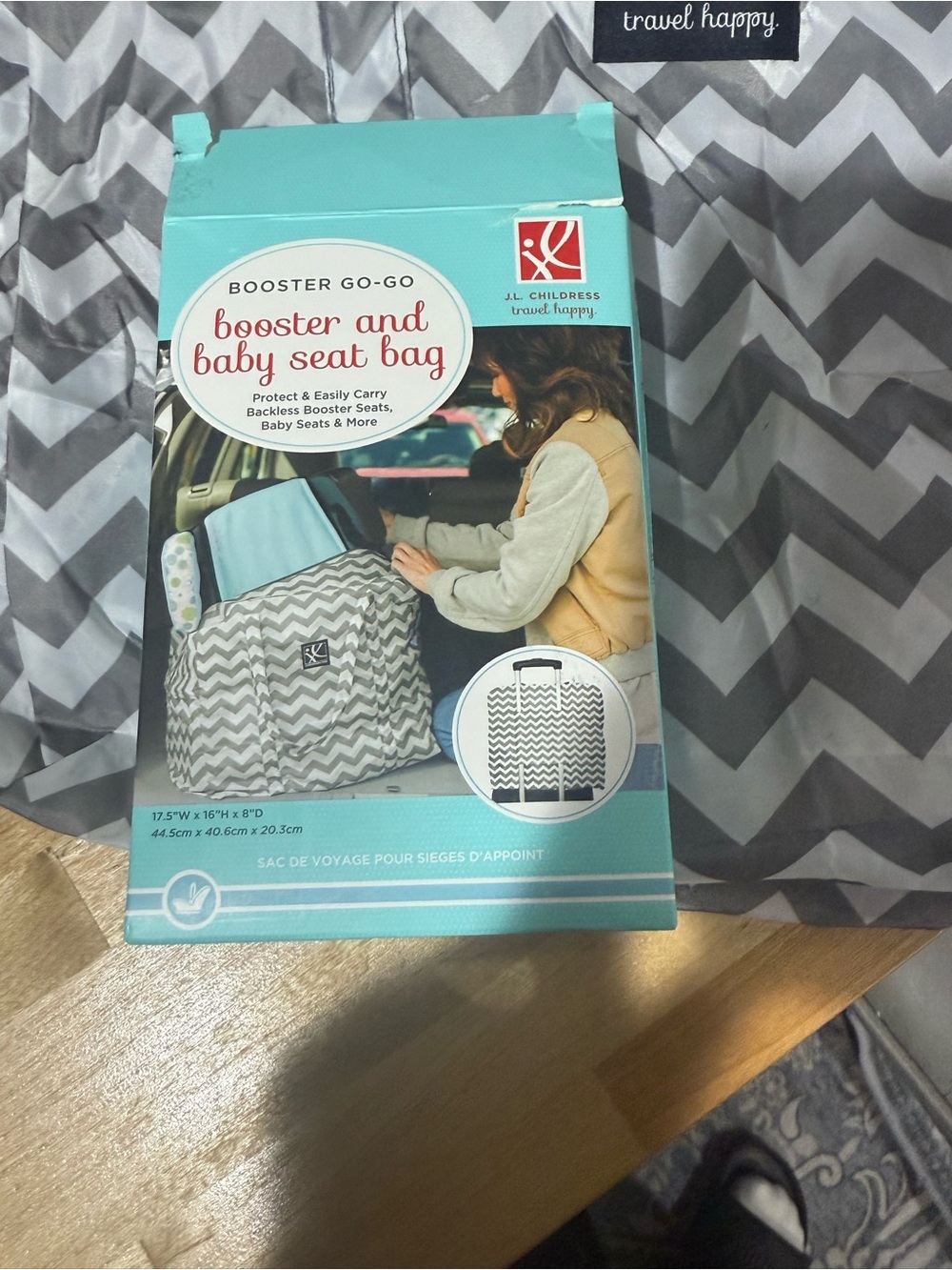 Gray Chevron Booster and Baby Seat Bag - Gray